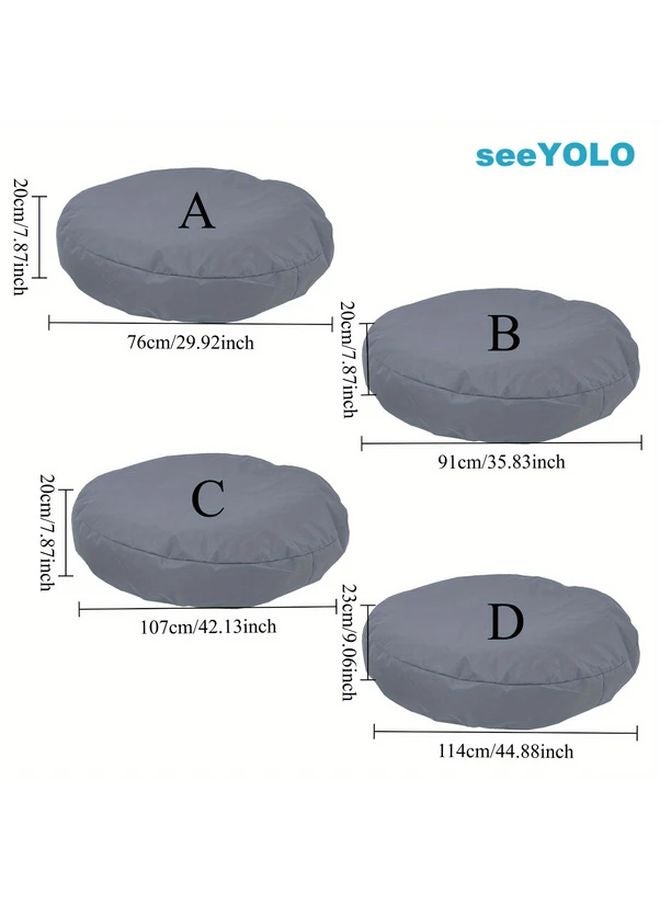 Gray Round Dog Bed Cover Machine Washable Scratch Resistant Mattress Protector 30x30x8 Inch - Image 3